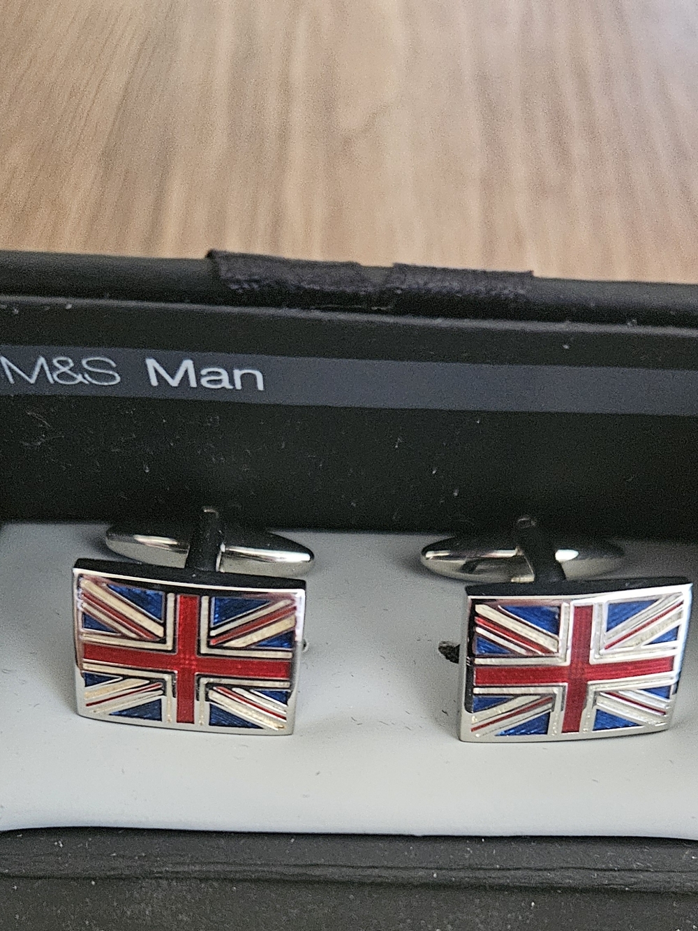 Union Jack Enamel Cufflinks - Red, Blue & White